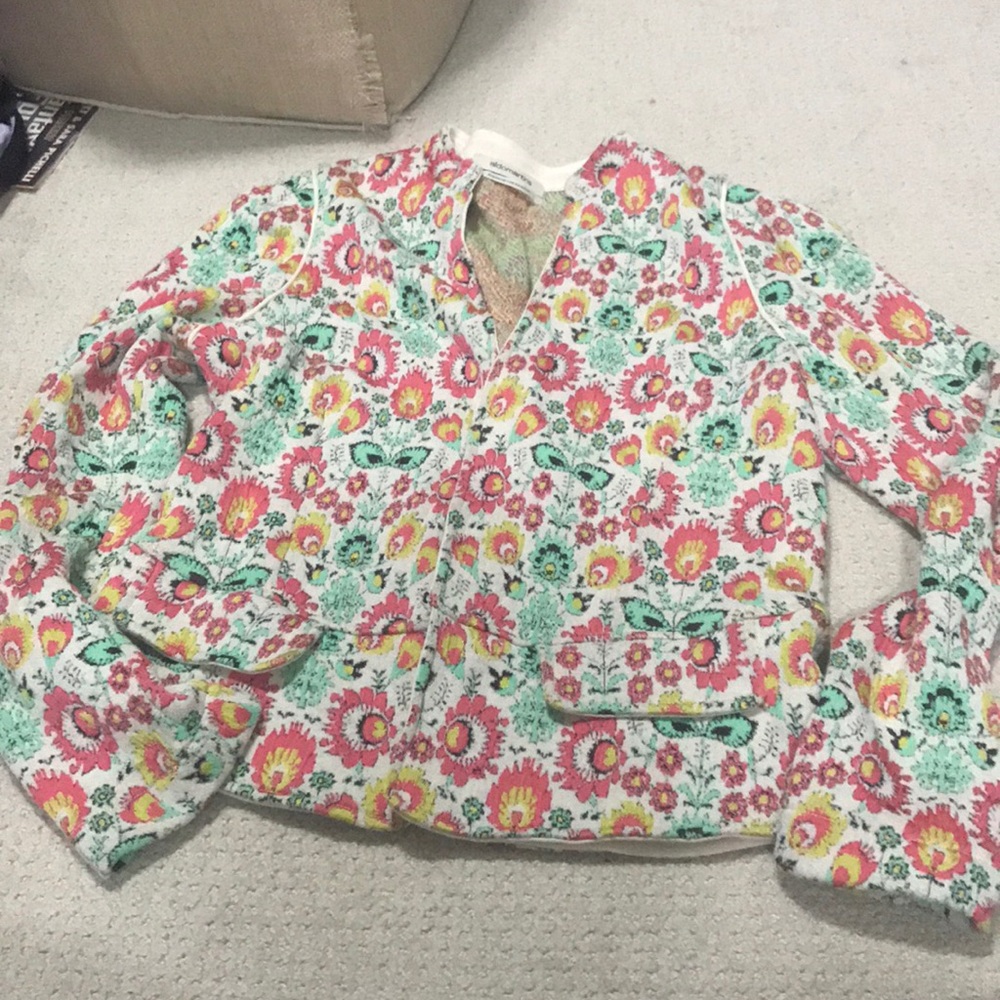 Aldomartins floral cropped intarsia blazer
